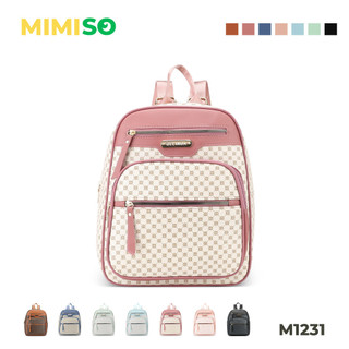 MIMISO Retro Backpack For Woman Korean Fashion Original PU Leather Large Capacity Schoolbag M1231