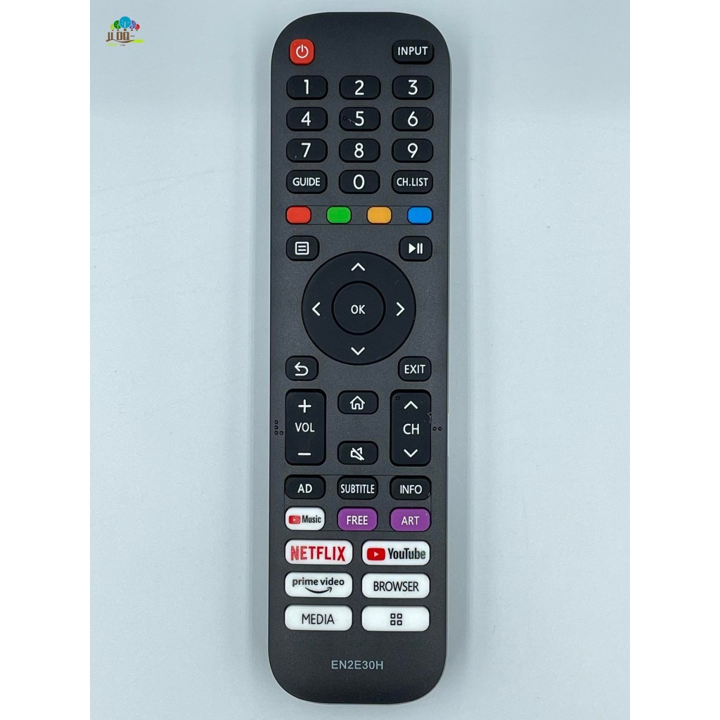 รีโมททีวี Hisense EN2E30H - การควบคุมแอปวิดีโอ Netflix YouTube Prime