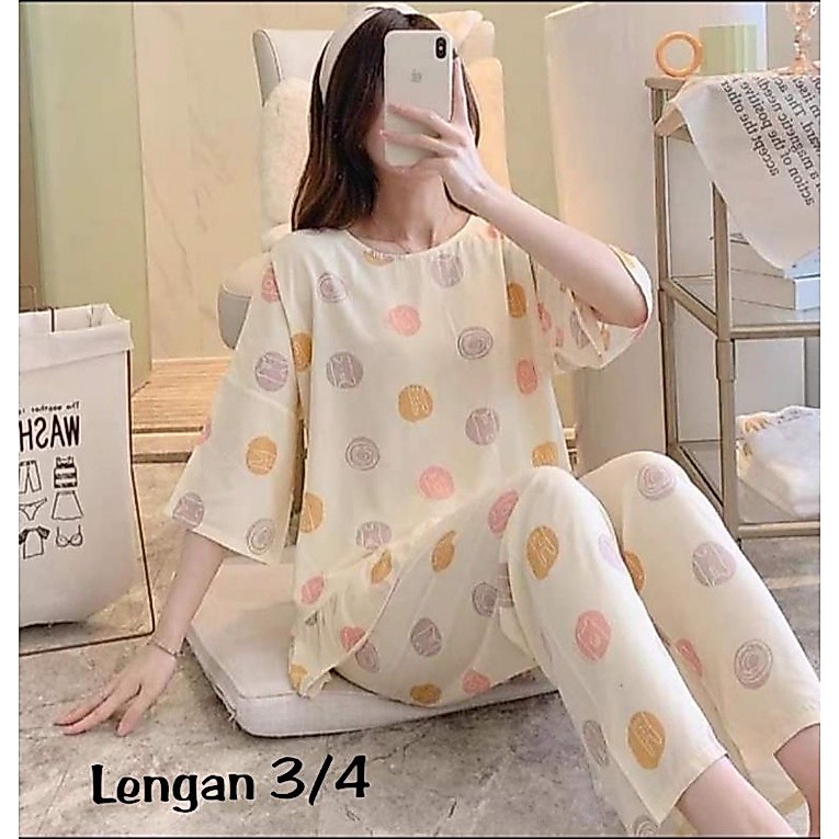 BABYDOLL RUFFLE 3/4 SLEEVE LONG PANTS