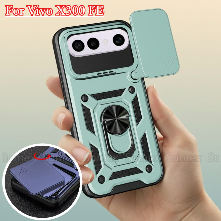 กันกระแทกแหวนสําหรับ Vivo X300 FE 5G Push ดึงป้องกันกล้องโทรศัพท์ Hard ฝาหลัง Vivox300 Pro Ultra Vev