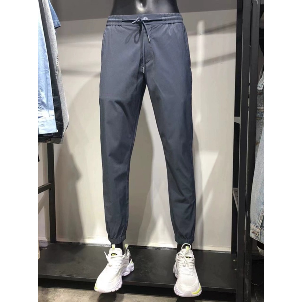 F First-Line ยี่ห้อเสื้อผ้าผู้ชายถอนตู้ฤดูร้อนบางผู้ชาย JJ เล็กน้อย Slim-fit Drawstring Sweatpants ค