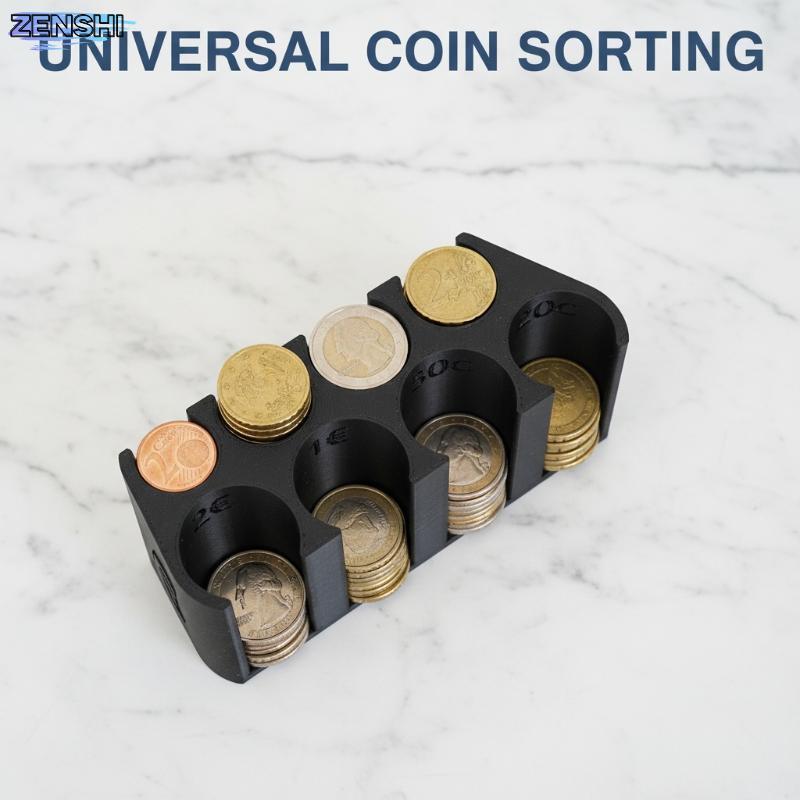 [Zen-t] เครื่องจ่ายเหรียญยูโร 2 Euro 1 Euro 50 Cent Holder กล่องเก็บของสําหรับ Qui Money Handling ใน