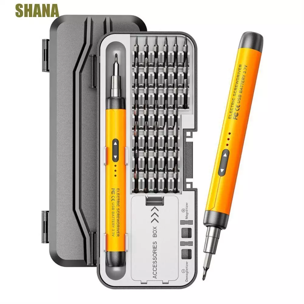 SHANA สกรูแม่เหล็ก Bits, USB ชาร์จ 46 in 1 ไขควงไฟฟ้าชุด, Precision Power ไร้สายแม่เหล็กไฟฟ้าซ่อมชุดเครื่องมือสกรู Driver Bit Kit