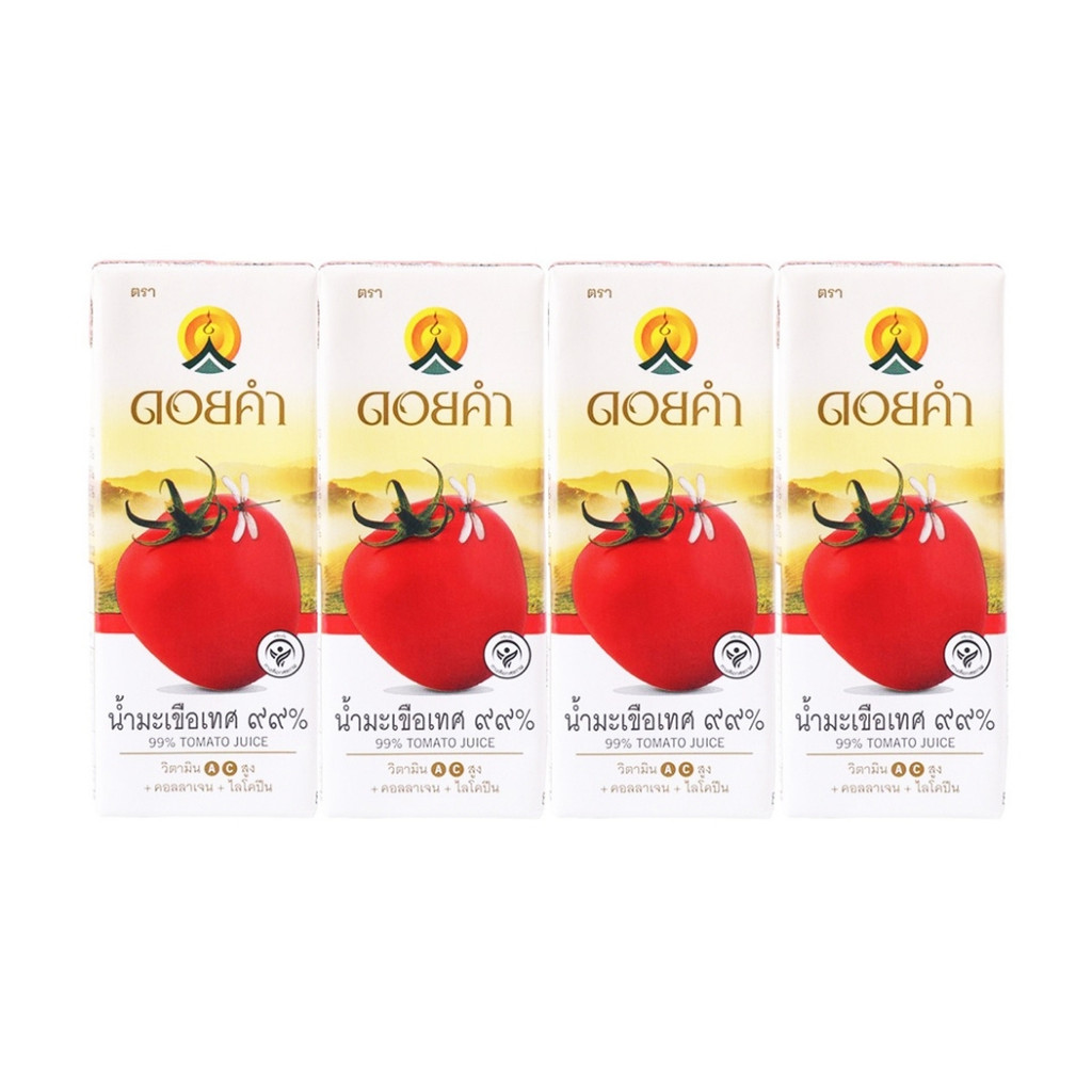ดอยคำ น้ำมะเขือเทศ99% Doi Kham Tomato 200ml. Pack4