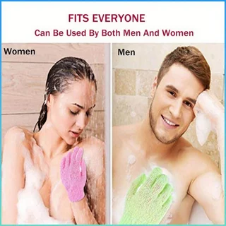 JoyTray ถุงมืออาบน้ำ ถุงมือขัดผิวอาบน้ำ ขจัดเซลล์ผิวเก่า พร้อมส่ง Glove-style bath towel Shower Gloves