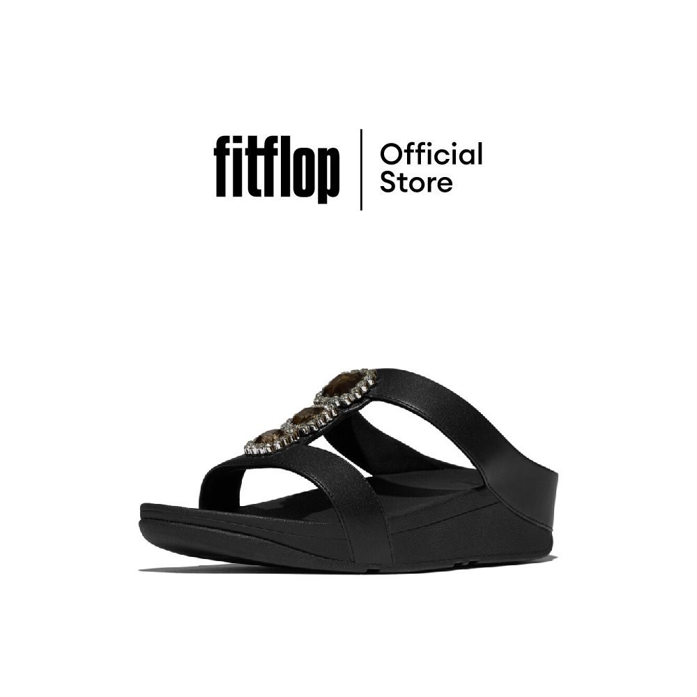 FITFLOP FINO CRYSTAL-JEWEL H-BAR S รองเท้าแตะผู้หญิง รุ่น E1L-001 สี BLACK