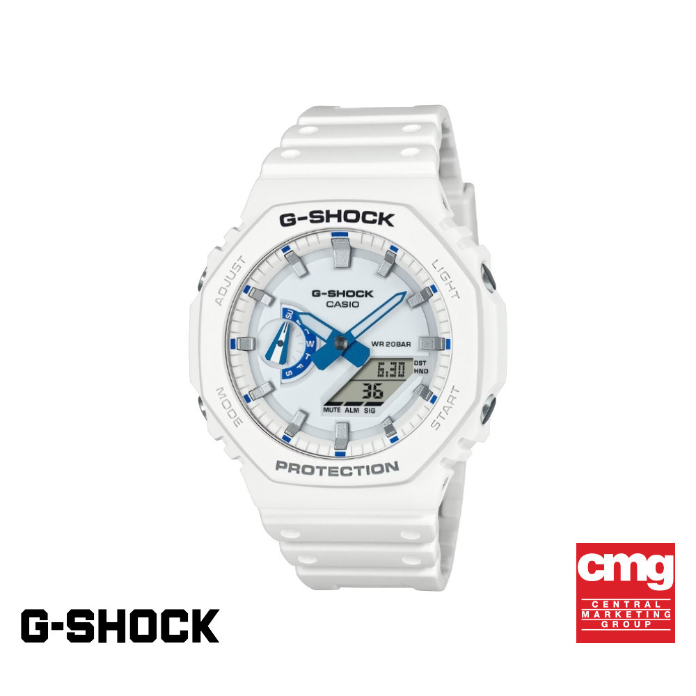CASIO นาฬิกาข้อมือผู้ชาย G-SHOCK รุ่น GA-2100HDS-7ADR สายเรซิ่น สีขาว