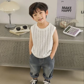 เสื้อกั๊กเด็กไหมพรม แขนกุด ลายถักโปร่ง สไตล์เกาหลี ใส่ได้ทุกฤดู🕊️สินค้าพร้อมส่ง🕊️