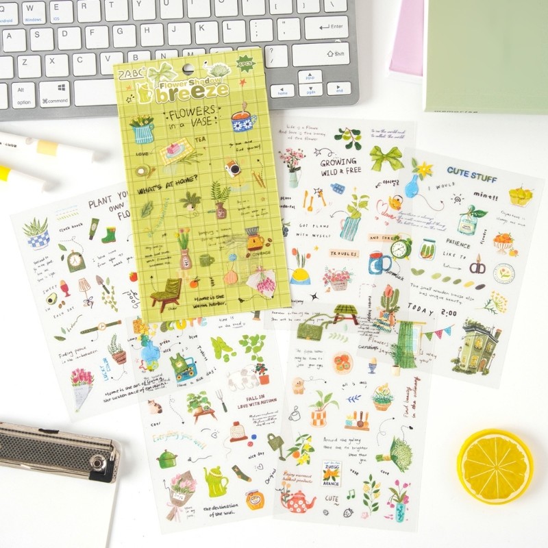 Stat 6Sheepts การ์ตูน Scrapbooking สติกเกอร์กันน้ํา PET สติกเกอร์สําหรับสมุดบันทึก