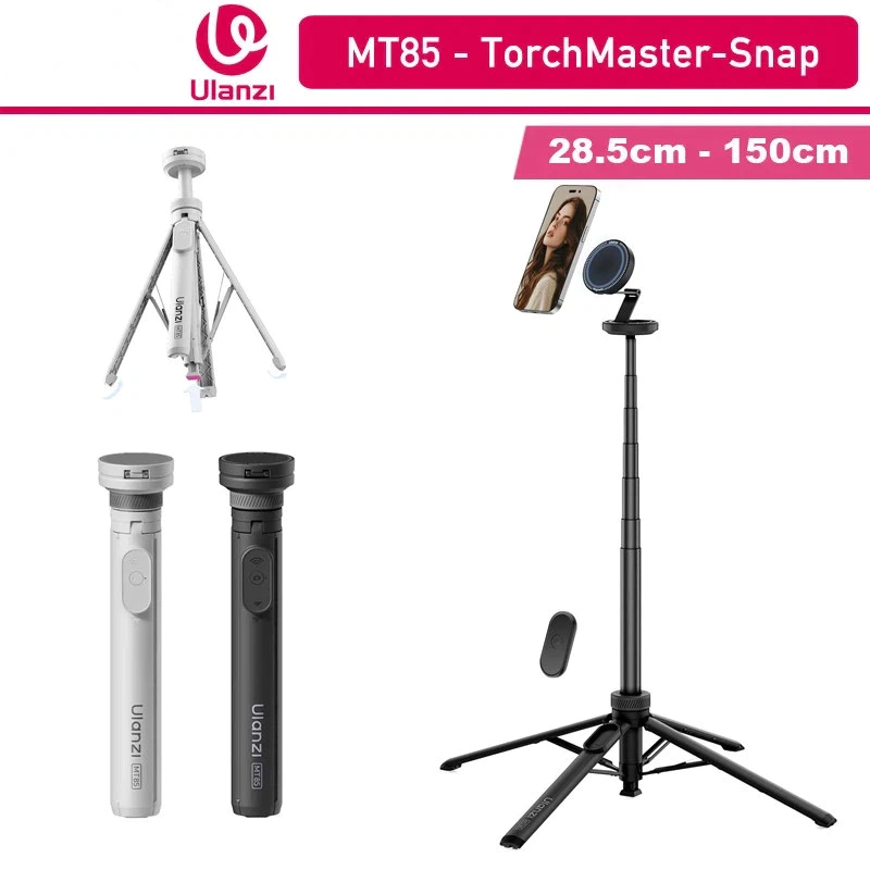 Ulanzi MT85 TorchMaster Snapขาตั้งกล้องDual-Side Magnetความสูง 1.5Mบลูทูธระยะไกลสําหรับการสร้างเนื้อหาSelfie