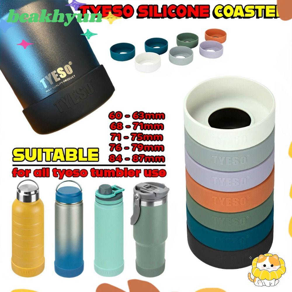 BYUN 1 ชิ้นฝาครอบขวด, Anti Slip 76-79 มม.ซิลิโคน Coaster, Universal ถ้วยแก้วป้องกันด้านล่างสําหรับ Tyeso แก้ว
