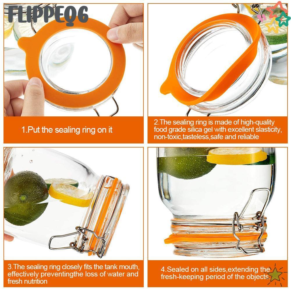 FLIPPEQ6 ปะเก็นขวด O แหวน Jars เปลี่ยนเครื่องซักผ้ายางซีลยางแหวน
