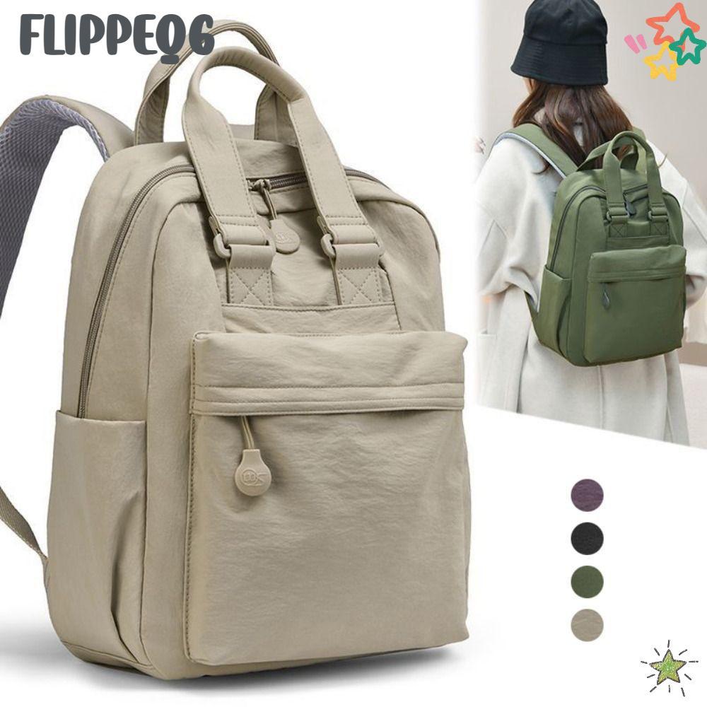 FLIPPEQ6 กระเป๋าสะพาย, กระเป๋าแล็ปท็อปน้ําหนักเบากันน้ํา, กระเป๋านักเรียนผ้าความจุขนาดใหญ่หลายชั้น