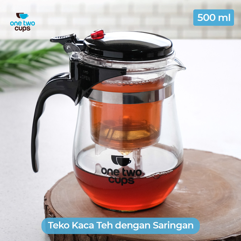 One Two Cups Borosilicate Tea Pot กาน้ําชากรองทนความร้อน 500ml - TP-757