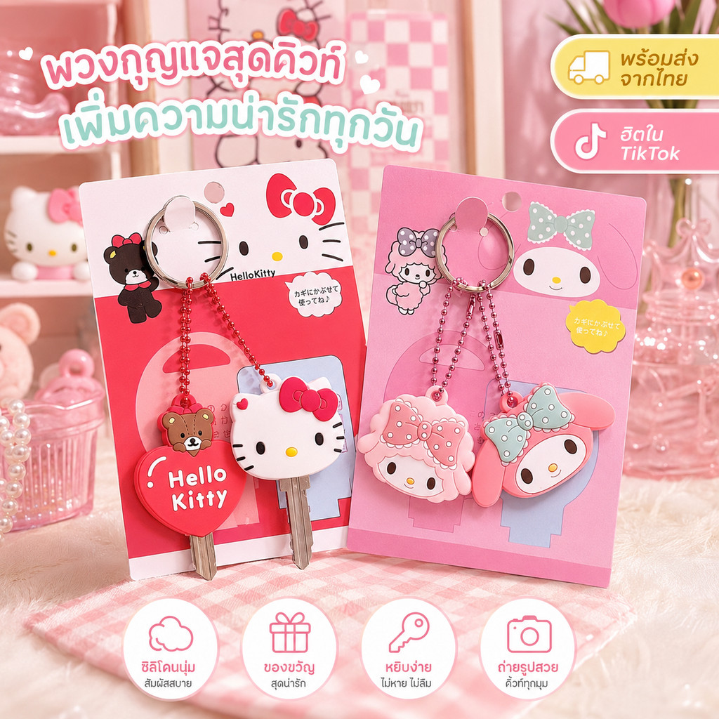 🔑พร้อมส่ง❤️ที่ครอบพวงกุญแจ ที่ใส่พวงกุญแจ ปลอกกุญแจซิลิโคน ลายการ์ตูน น่ารักมากๆ เคสใส่กุญแจ key cover