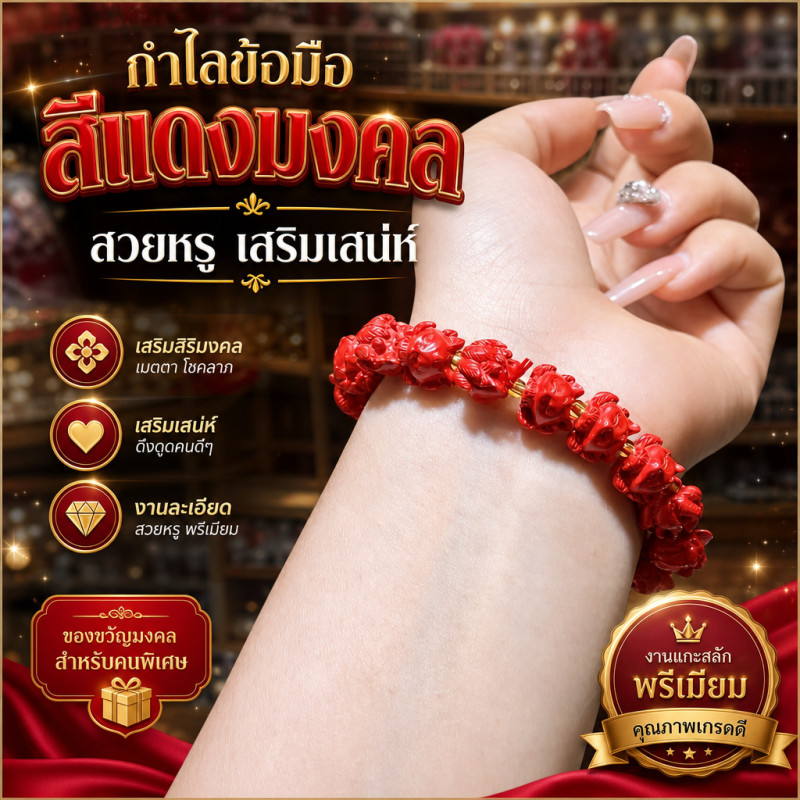 สร้อยข้อมือ  Cinnabar สร้อยข้อมือทรายแดง สร้อยข้อมือ Fox สร้อยข้อมือสตรี