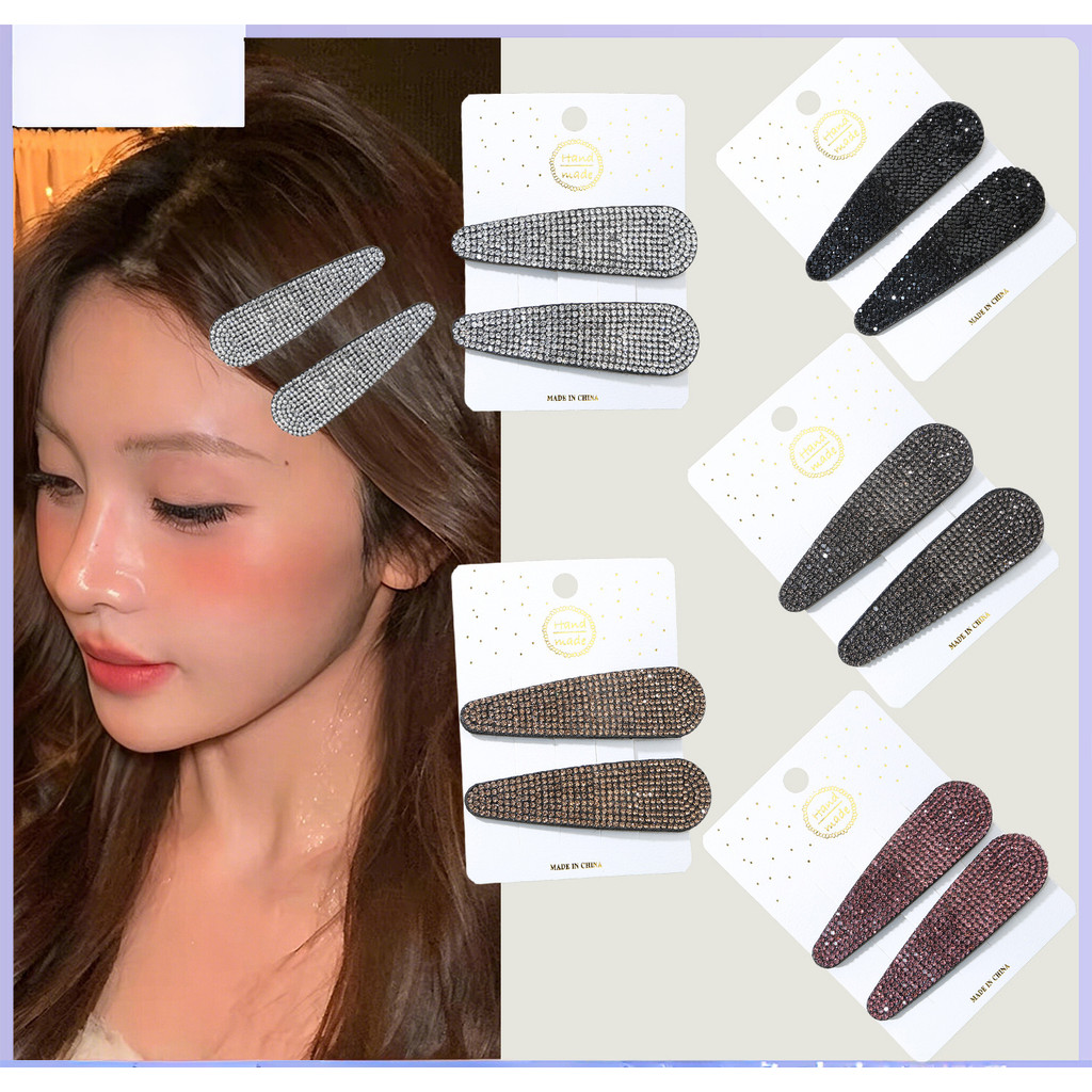 แฟชั่น Rhinestone Water Drop bb Clip All-Match Full Diamond Xiaoxiangfeng Breaking Clip Bangs Clip