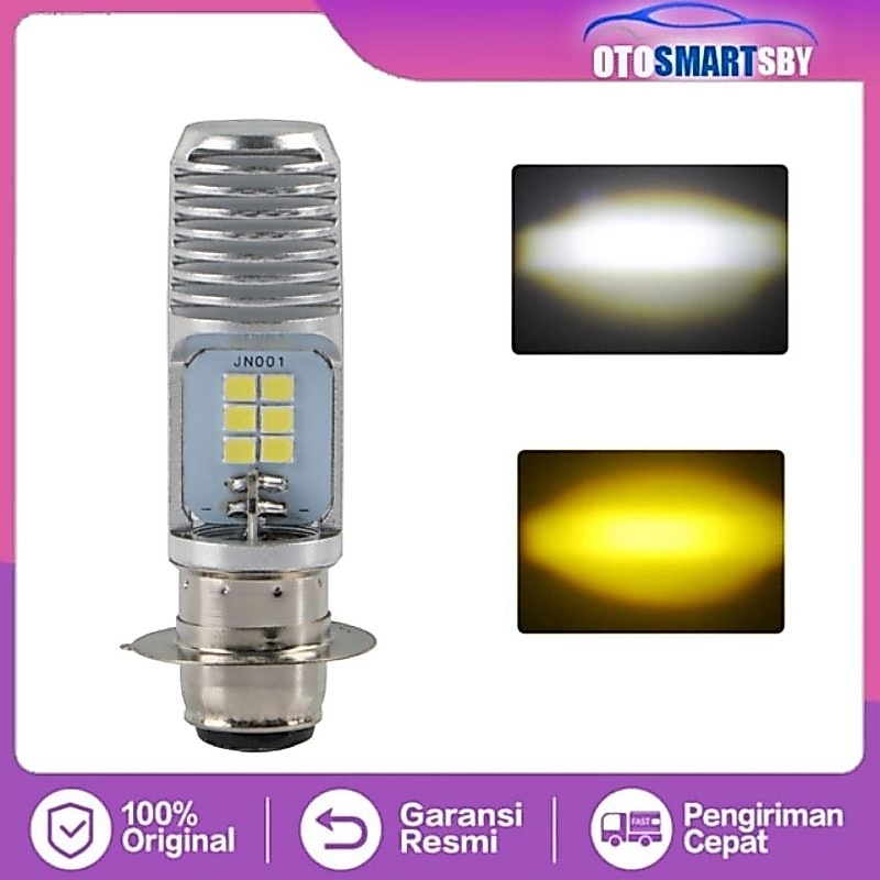 ไฟหน้ารถจักรยานยนต์ ไฟหน้ารถจักรยานยนต์ H6 P15D 12LED AC-DC 2 สี ขาว เหลือง 12Volt