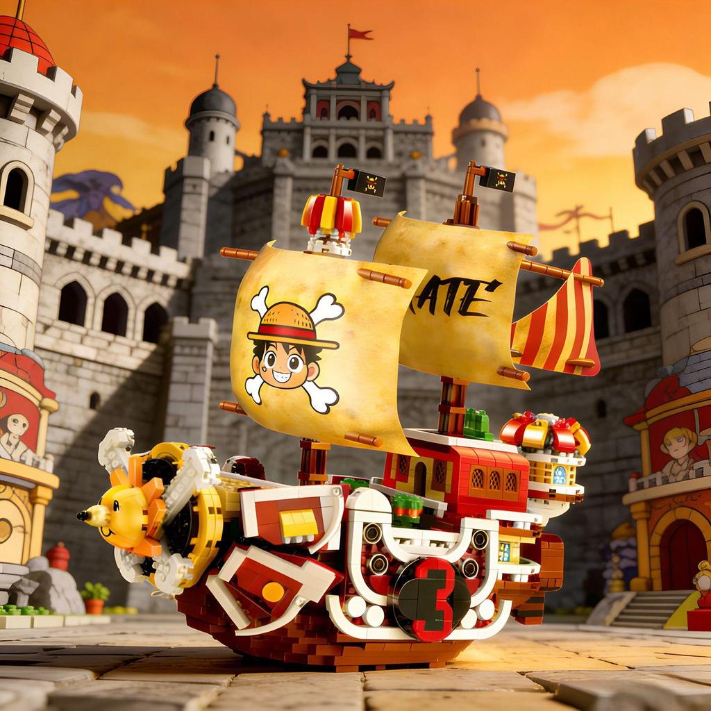[มาใหม่] Pirate W Building Block Series Sunshine Pirate Ship Boys Girls Educational Building Block T