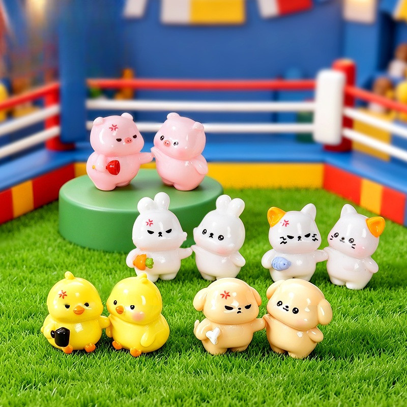 10 ชิ้นถือมือแมว Chickent กระต่ายสัตว์เพื่อน 3D เรซิ่น Charms สําหรับ DIY (9-342)