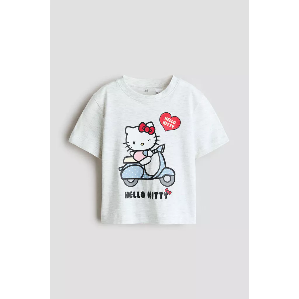 H&M(เอชแอนด์เอ็ม) เสื้อยืดผ้าฝ้ายลายพิมพ์ เด็กหญิง 1344480_1