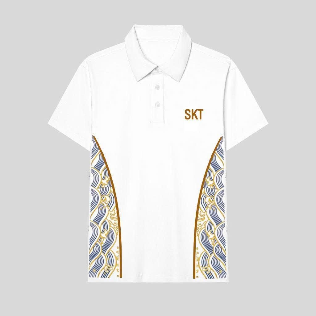 SKT เสื้อยืดโปโลสําหรับผู้ชายและผู้หญิง - คอปก Menswear