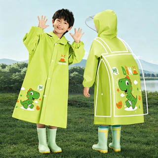 เสื้อกันฝน เสื้อกันฝนเด็ก เนื้อผ้ารุ่นใหม่PVC นุ่มและสบาย ลายการ์ตูน เสื้อกันฝนเด็กชายหญิง แถบสะท้อนแส 2-14ขวบ 90-160cm