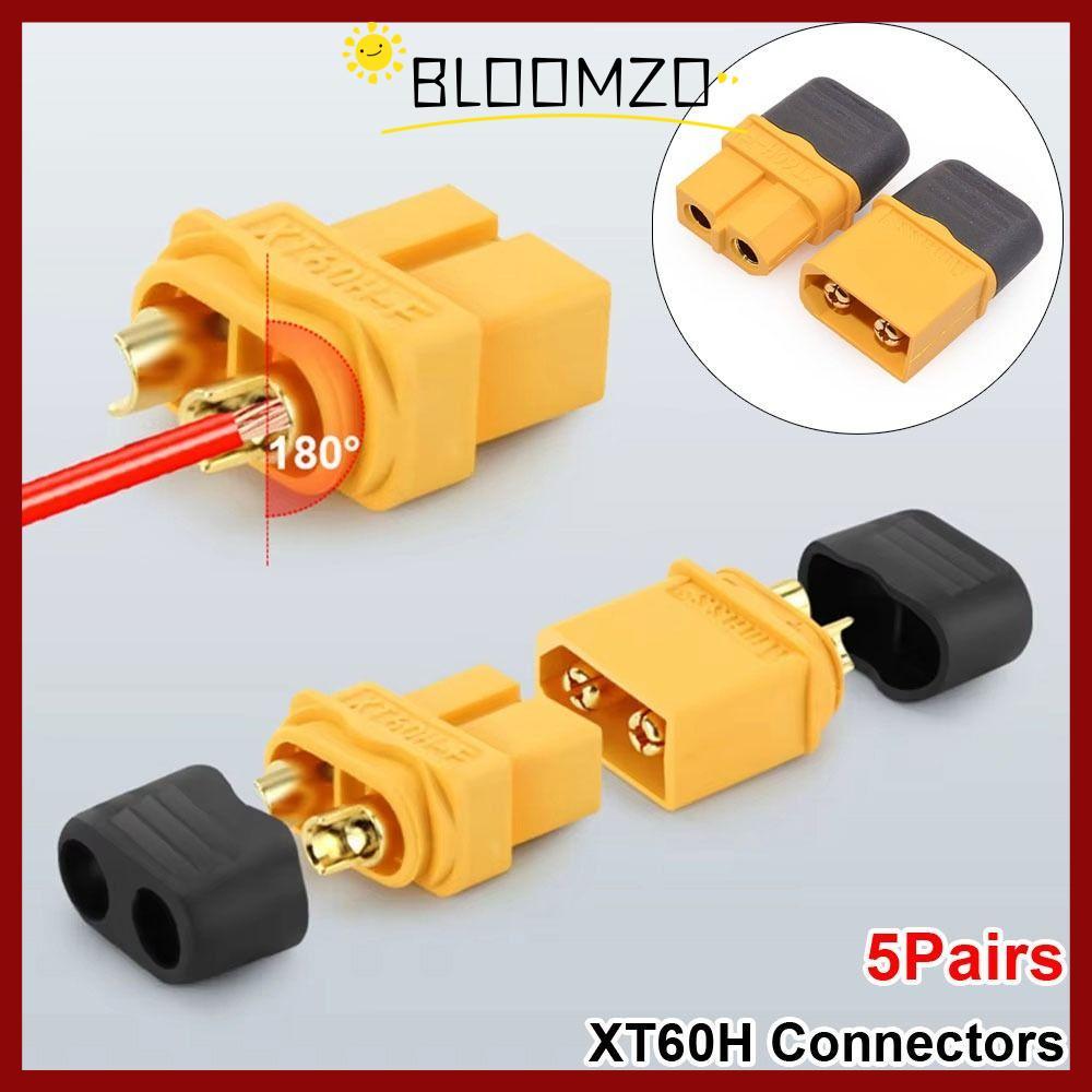 CODBLOOMZO 5 คู่ขั้วต่อปลั๊ก,พร้อม Sheath Housing ไนลอน XT60H Connectors, ทนทานชายหญิงทองแดงสายไฟสําหรับแบตเตอรี่ลิเธียม RC เครื่องบินรถ