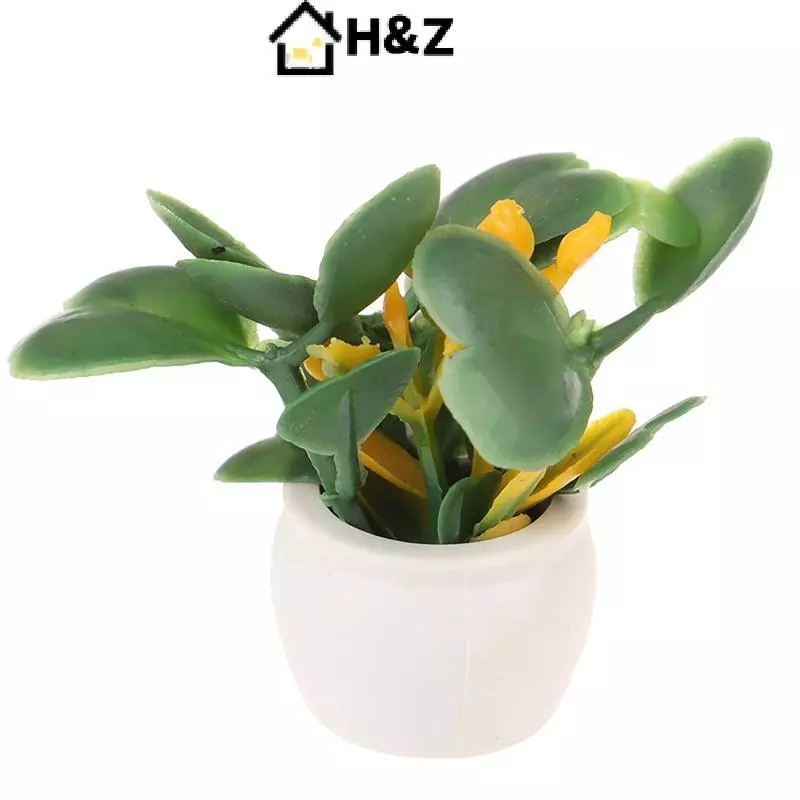 HZ 1:12 Dollhouse Miniature พืชสีเขียวในกระถาง thumbnail 5