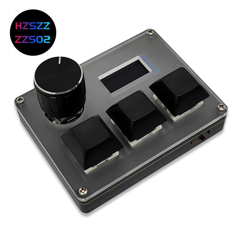 Hzszzs023-Key คีย์บอร์ดแบบกําหนดเองแบบมีสาย Blue Switch OSU คีย์บอร์ดสําหรับเล่นเกมพร้อมลูกบิดหน้าจอ