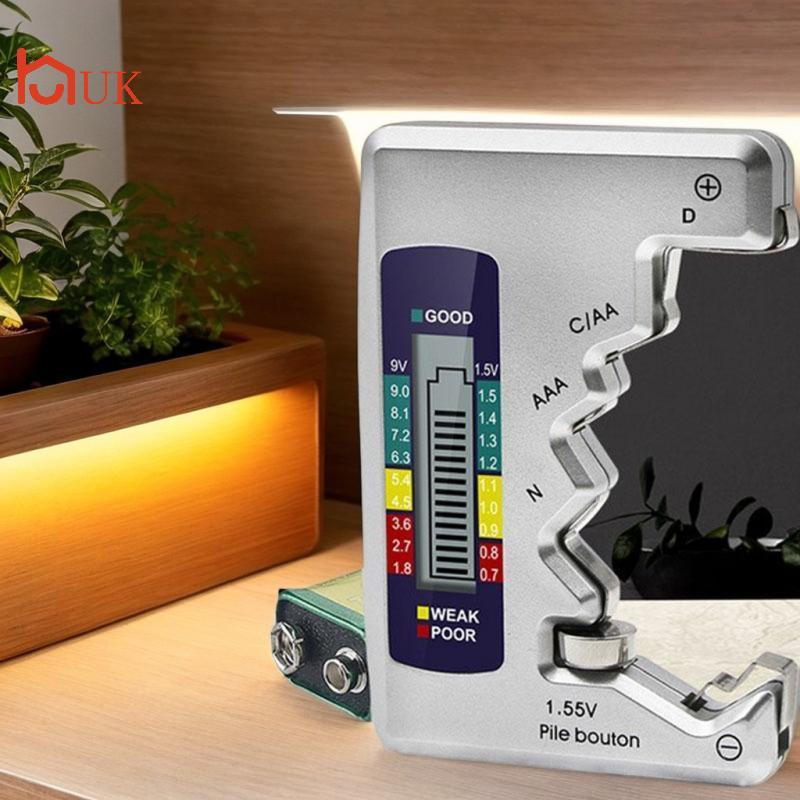 UK เครื่องทดสอบแบตเตอรี่ความจุดิจิตอล Universal ปุ่มสําหรับ Lithum N /AAA/CAA/D/1.5V เครื่องทดสอบแบต
