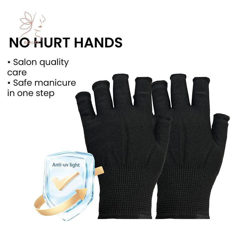 [maybeauty] 1 คู่ Anti UV ถุงมือบาง Anti UV เจลโล่ถุงมือ Fingerless เล็บเครื่องมือเล็บโคมไฟ LED เครื่องเป่าเล็บ {TH}
