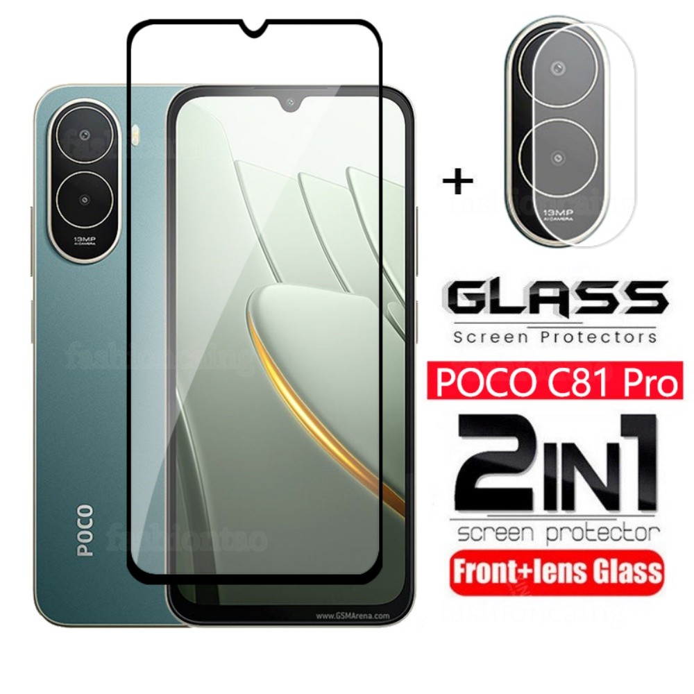 สําหรับ PocoC81 Pro 5G 2 ใน 1 ป้องกันหน้าจอกระจกนิรภัยฟิล์มสําหรับ Xiaomi Poco C81 Pro C81Pro C81X C