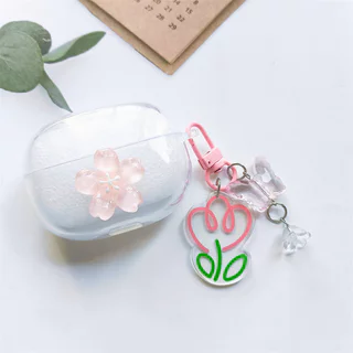 สําหรับ UGREEN HiTune S3 S5 S8 กรณี ClipBuds Pro / T3 Pro / T6 T6S / H5 H6Pro น่ารักผีเสื้อ Soft TPU ฝาครอบป้องกันโปร่งใสพร้อมจี้สีชมพู