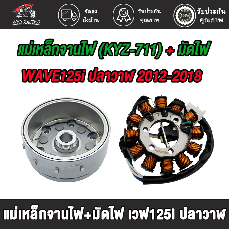 ล้อแม่เหล็กจานไฟ มัดไฟ เวฟ125i ปลาวาฬ ปี2012-2018 msx125