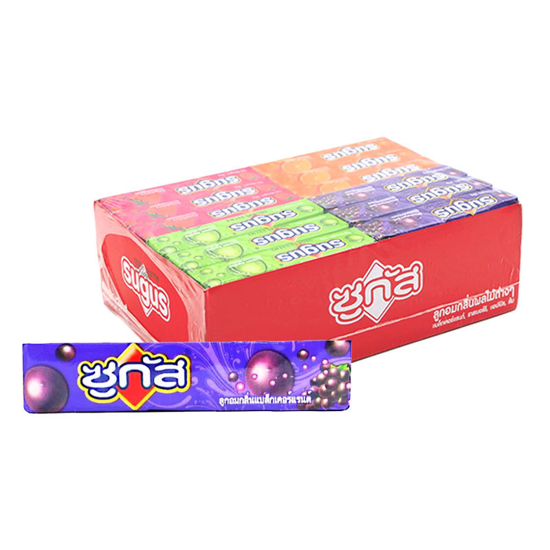 ซูกัส แท่งรวมรส 30 ก. 36 ชิ้น (SUGUS Soft Candy Mix 30 g 36 pcs) โปโลแมน POLOMAN