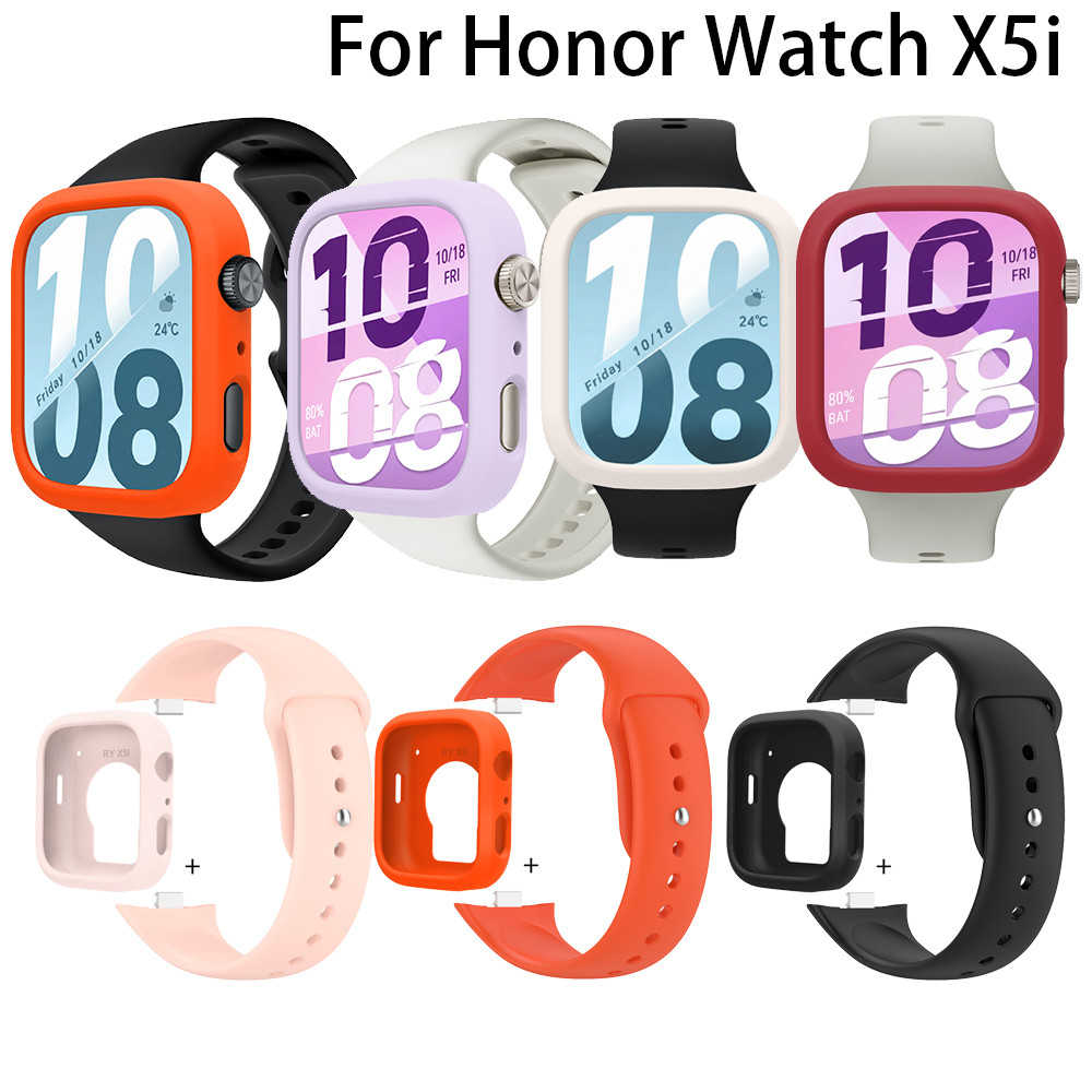 สายนาฬิกาซิลิโคน สําหรับ Honor X5i สายข้อมือสมาร์ทวอทช์ แบบปลดเร็ว พร้อมเคสสํารองเปลี่ยนได้