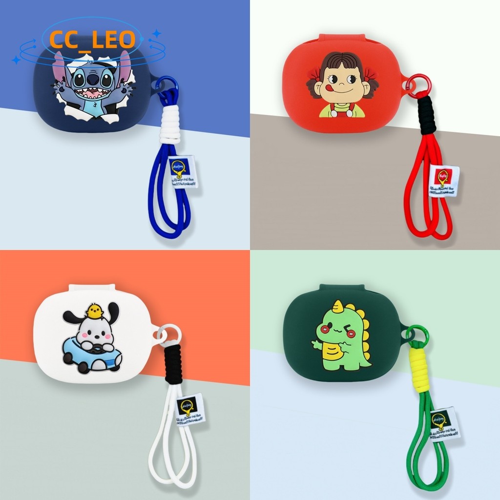 for B&O Beoplay EX Case Cartoon Silicone Soft Case Cute Dinosaur Lanyard Suitable for B&O Beoplay El