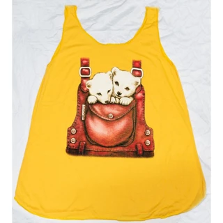 SL0061 เสื้อกล้ามทรง A สุ่มลาย สำหรับคนมีพุง ผู้หญิง ผญ ใหญ่ รอบอก 40-42 ผ้าคอตต้อน สาวอวบ สาวอ้วน เสื้อคนอ้วน