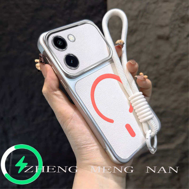 เหมาะสําหรับ Vivo Y18 Vivo Y03 Vivo Y36T VIVO Y07 หนังใหม่ลาย C-ปากแหวนดูดแม่เหล็ก + เชือกมือเคสโทรศ