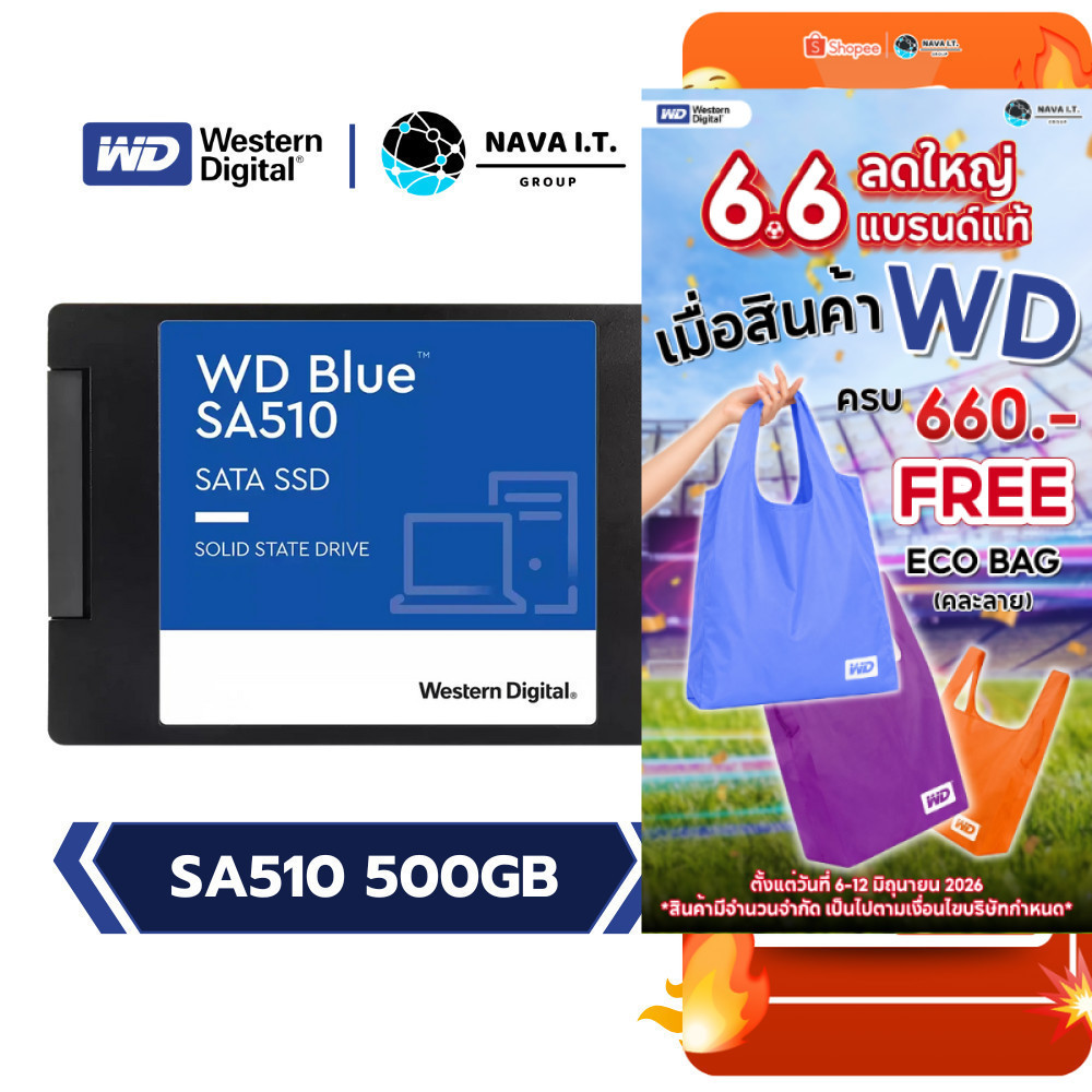 WD SSD SATA III WD BLUE SA510 500GB (WDS500G3B0A)