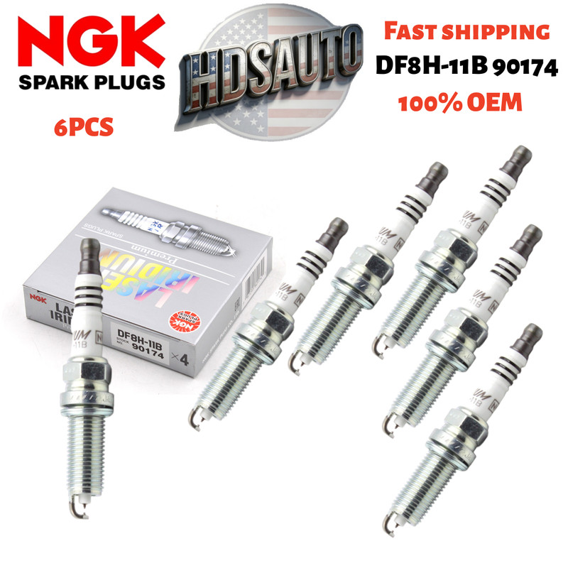 6 ชิ้น OEM NGK 90174 หัวเทียนเลเซอร์อิริเดียม DF8H-11B สําหรับ Nissan Infiniti