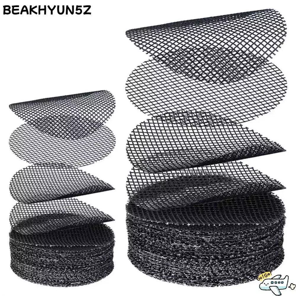BEAKHYUN5Z 50 ชิ้น/เซ็ตดอกไม้หม้อรูตาข่าย Pad, รอบ Breathable บอนไซระบายน้ําหน้าจอ, พลาสติกคุณภาพสูงป้องกันดิน Loss ดอกไม้หม้อด้านล่าง Mat Garden