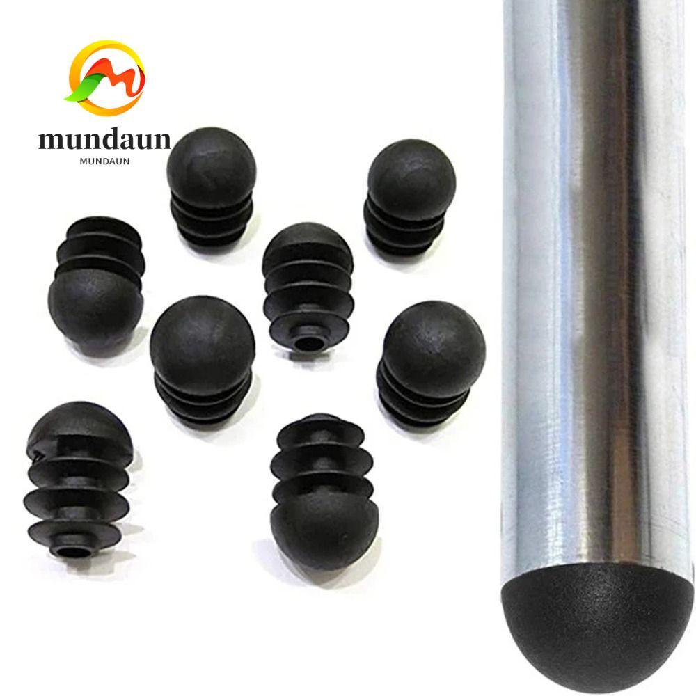 MUNDAUN 12 ชิ้นเฟอร์นิเจอร์ปลั๊กท่อกลม, เบาะเท้าเฟอร์นิเจอร์ฟุตปลั๊ก, พลาสติกสีดําลื่นโต๊ะเก้าอี้ขาหลอดปลั๊ก