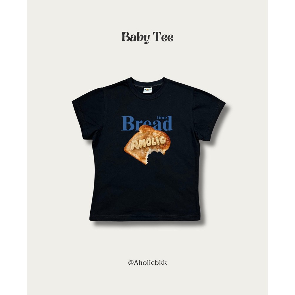 AHOLICBKK | เสื้อทรง Baby Tee - Breadaholic