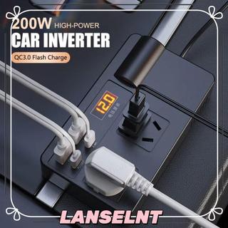 ILANSEL1 Car Inverter, DC 12V/24V To AC 220V QC 3.0 USB/PD/Type C Charger Power Adapter, Digital Display Multifunction Universal Automotive Charger Inverter