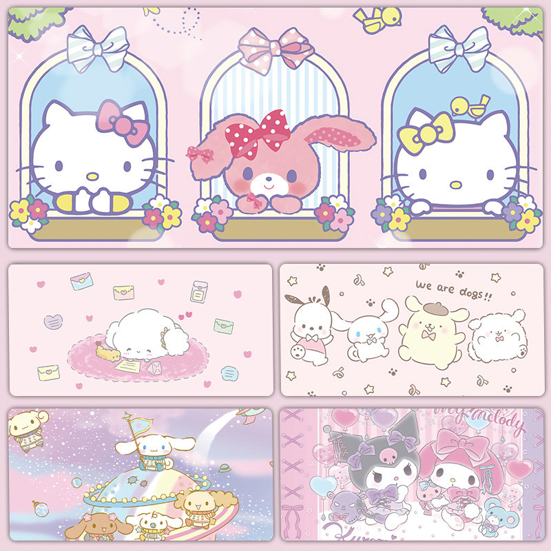 SANRIO แผ่นรองเมาส์ ซานริโอ พร้อมค่าความงามสูงตัวการ์ตูนน่ารักกันลื่นแผ่นแป้นพิมพ์ทนสิ่งสกปรกกันเหงื่อสําหรับนักเรียน