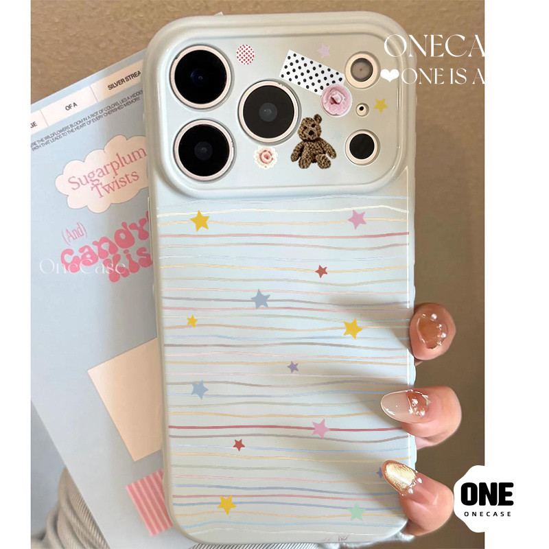 เคสลายเส้นดาวระบายสี สำหรับ iPhone 17 16 Plus 15 Pro 17 Pro Max 14 11 17 Air Xs Max 13 7 8 Plus Xr 12 X เคสสไตล์คาวาอิ