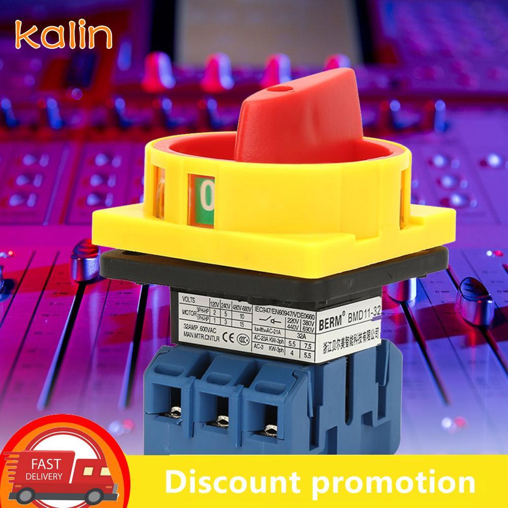 kalin-th สวิตช์เปลี่ยนลูกเบี้ยว 3 ขั้ว 2 ตำแหน่ง โหลดเซอร์กิตเบรกเกอร์ กำลังเปิด-ปิด (25A)