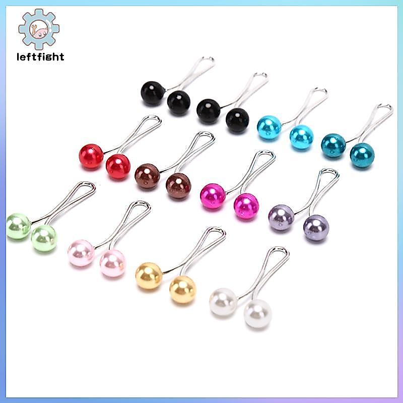 ซ้าย 12 ชิ้นเพิร์ลผ้าพันคอเข็มกลัด Pin Headscarf ผ้าคลุมไหล่ผ้าพันคอ Lady มุสลิมผ้าพันคอ Hijab คลิป 